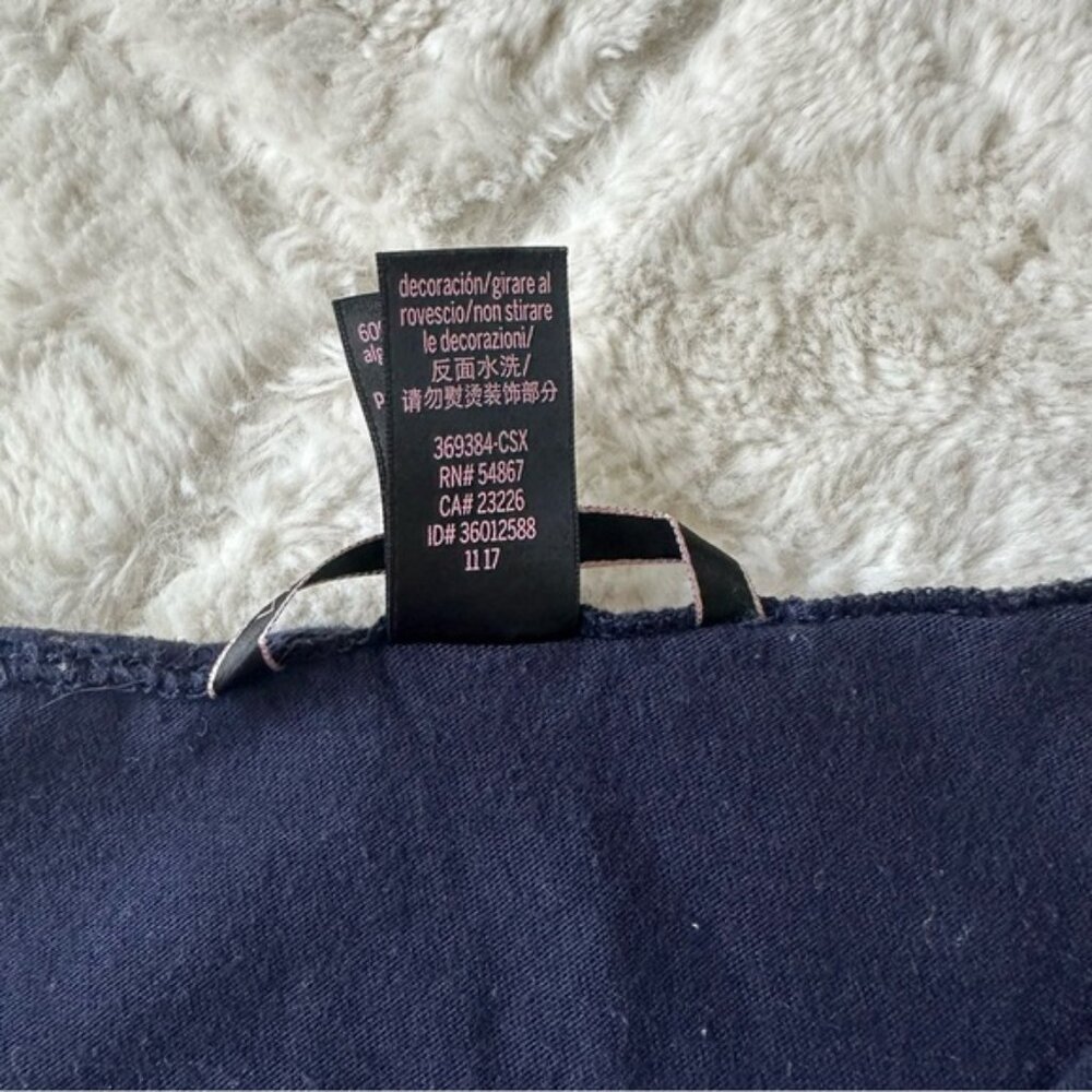 Victoria's Secret | Navy Blue "Crush" Short Sleeve Ruffle Pj Top | Size Medium - Picture 11 of 13
